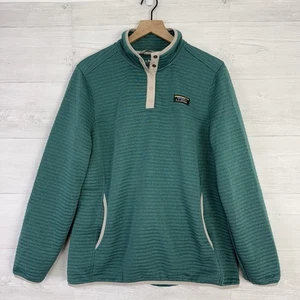 LL Bean Airlight Knit Pullover Women’s XL Ribbed 1/4 Snap Long Sleeve Sweater - Picture 1 of 10