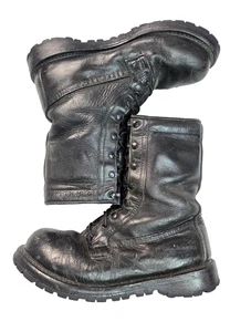 US Military Vintage Y2K 2001 Black Leather Fleece Lined Tactical Boots Mens 10 R - Picture 1 of 12