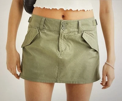 H&M Divided Khaki Low Waisted Utility Mini Skirt Size S - Image 1 of 4