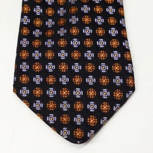 Ike Behar mens necktie black floral tie 100% imported silk - Picture 1 of 6