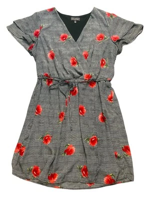 Vestido floral pata de gallo Luxology para mujer talla 14 fluido envolvente frontal Foto 1 de 4