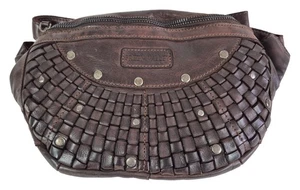 Elegante Echt Leder Gürteltasche Elegant Geflochten - Bauchtasche Hüfttasche - Picture 1 of 3