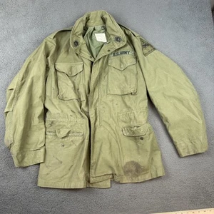 Vintage US Army Jacket Mens Medium Long M65 Field Coat Hell on Wheels 1971 70s - Picture 1 of 12