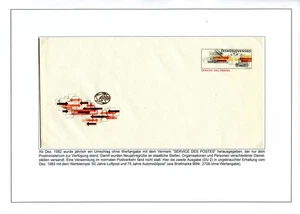 CSSR/Cechoslowakei - DU 2 - Dez. 1985 - Dienst-Umschlag mit Einlagekarte - Bild 1 von 3