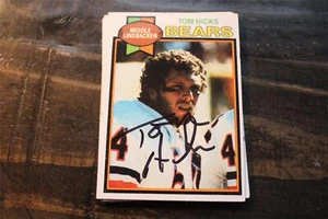 TOM HICKS  CHICAGO BEARS  AUTOGRAPHED CARD - Picture 1 of 1