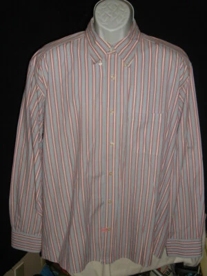 BILLS CAQUIS ROJO/BLANCO/AZUL RAYAS LT.WGT. 100% ALGODÓN BOTÓN L/S FT. CAMISA TALLA XL Foto 1 de 4