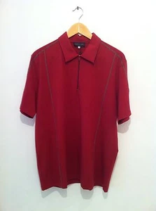 BNWT MAURIZIO BONAS Short Sleeve Zip Neck T-Shirt In Plum Size 50 - Picture 1 of 1