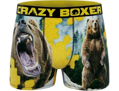 Calzoncillos boxer Crazy para hombre grandes 36-38 marrón oso naturaleza ropa interior novedad regalo Foto 1 de 4
