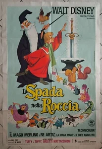 manifesto poster 2F LA SPADA NELLA ROCCIA The sword in the stone walt disney 013 - Picture 1 of 2