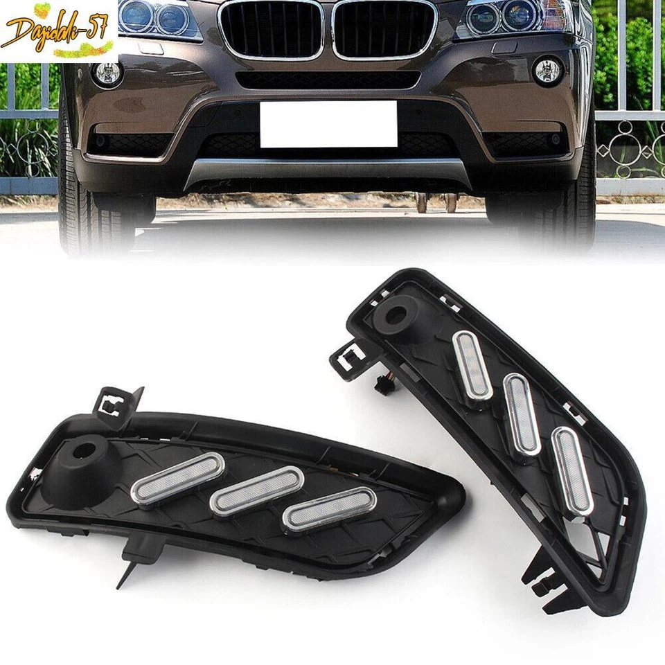 2 peças luz de circulação diurna LED dinâmica lâmpada de seta para BMW X3 F25 2009-2013 - Imagem 1 de 4