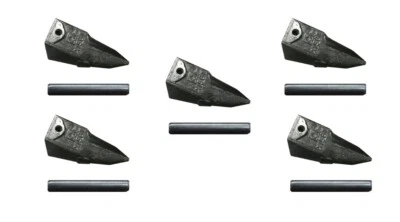 5-Pack X156T Hensley Tiger Bucket Teeth + P156 Roll Pins | Heavy Duty | 5 Pack - Image 1 of 3