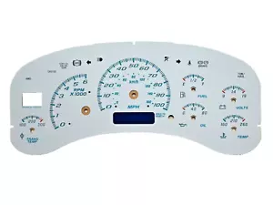 White Gauge Face Overlay for 1999-2002 Silverado Sierra & GM Instrument Clusters - Picture 1 of 8