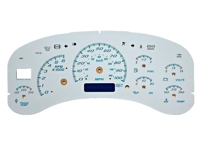 White Gauge Face Overlay for 1999-2002 Silverado Sierra & GM Instrument Clusters - Image 1 of 4