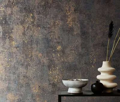Marburg fleece wallpaper black copper metallic concrete look 34270 (€4.12/1sqm) - Image 1 of 4