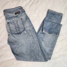 Burberry Brit Fulham Boyfriend Jeans Distressed Straight Leg Stretch 25R *Flaw*