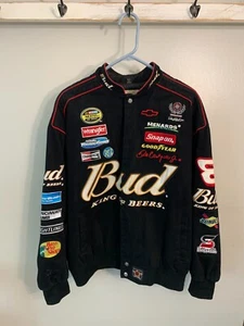 Vintage Nascar Dale Earnhardt Jr. #8 Racing Jacket Black Large Hard to Find - Picture 1 of 12