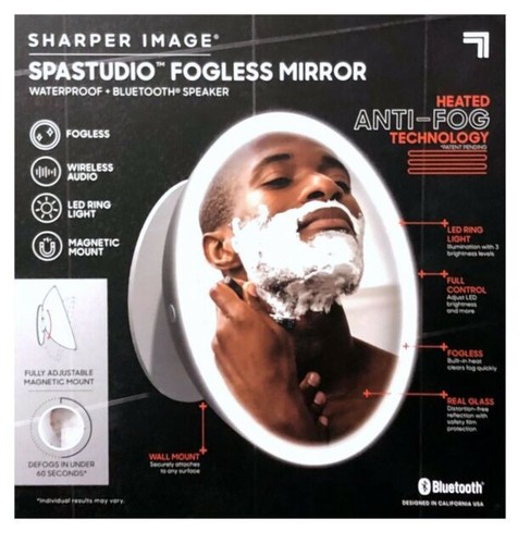 Sharper Image LED Fogless Mirror and Bluetooth Speaker - White for sale  online | eBay