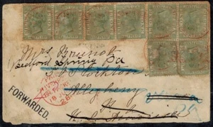 Sierra Leone 1886 Missionary Cover w/ 10 SG 27 1/2d & FORWARDED Markings RARE! - Picture 1 of 2