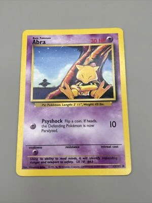 Abra - 65/130 - Common - Base Set 2 - Pokemon - LP Vintage Pokemon Card 1999 - Image 1 of 2
