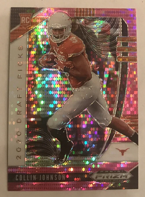 COLLIN JOHNSON RC 2020 PANINI PRIZM DRAFT PICKS PINK PULSAR ROOKIE RC #112 - Image 1 of 2