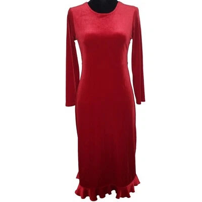 My Michelle Red Velvet Maxi Dress Size 12 Vampiress Whimsigoth Medieval Y2K - Image 1 of 4