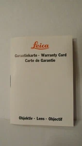 RARE LEICA 35-70MM F/3.5 VARIO ELMAR R MOUNT LENS WARRANTY CARD - Picture 1 of 2