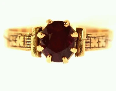 1.25 克拉红宝石单钻戒指玫瑰金天然椭圆形切割可爱安装 JD 是 7! — 第 1/4 张图片