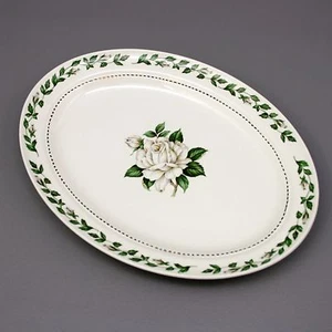 11" Hall Oval Serving Plate Plater Pottery China Cameo Rose Pattern - Picture 1 of 5