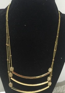 Neu mit Etikett Kate Spade goldfarbene dreistrangige Halskette 98 $ - Bild 1 von 5
