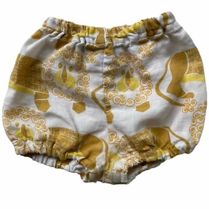 Zebi Baby Shorts Infant size 12M Gold Yellow Diaper Cover Lion Linen Whimsy - Picture 1 of 7