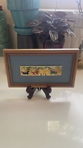 Vintage Persian Hand Painted Scenic Polo Painting on Camel Bone Framed