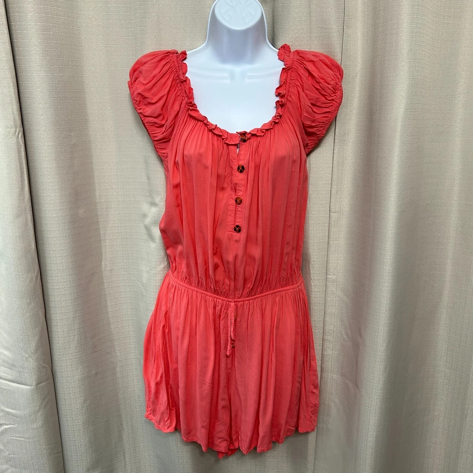 Mameluco Kate Spade para mujer talla mediana rosa coral cordón cintura Foto 1 de 4