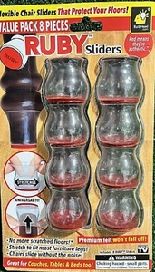 Protectores de patas de silla deslizantes rubí para pisos de madera dura, R1-2422 - Imagen 1 de 2