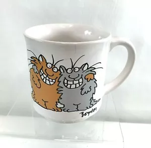 Taza de café Sandra Boynton Keep Smiling 2 gatos abrazándose naranja gris vintage - Imagen 1 de 6