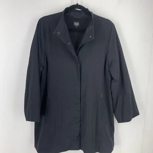 Cappotto Eileen Fisher donna MP Medium Petite completamente foderato Lagenlook Minimal nero - Foto 1 di 13