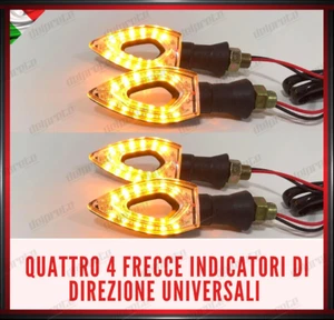 X4 FRECCE MOTO LED INDICATORI DI DIREZIONE ARANCIONI IMPERMEABILI UNIVERSALI - Picture 1 of 10