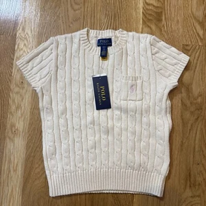 Polo Ralph Lauren Girls Cable Knit sweater short sleeve Size 7 - Picture 1 of 7