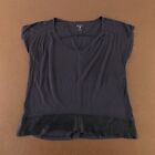 Converse Women's Size Xs Charcoal Short Sleeve Scoop Neck Pullover Top