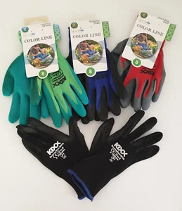 4 Paar KIXX Gartenhandschuhe für Gartenarbeit Größe 8 grün, blau, rot, schwarz - Bild 1 von 10