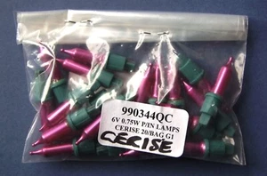 20x Vintage Noma G1 "Cerise" 6v 0.75w Christmas Tree/Fairy Light Bulbs/Lamps - Picture 1 of 2