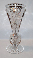 Beautiful Vintage Pinwheel Crystal Vase, 8 Inches Tall