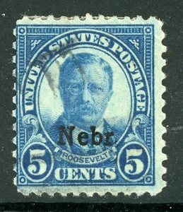 USA 1929 Roosevelt 5¢ Nebraska Scott # 663 VFU G46 - Picture 1 of 2