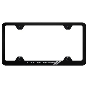 Dodge Stripe Laser Etched Logo Wide Body License Plate Frame - Picture 1 of 5