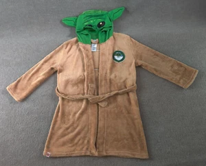 Star Wars Grogu Baby Yoda Kids 8 Hooded Fuzzy Pajama Tie The Force Is Strong - Picture 1 of 14
