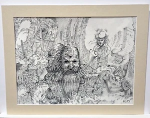 Chorus of the Forgotten Machine, Pencil 12 x 9, biomechanical art, Cosmic Horror - Picture 1 of 5