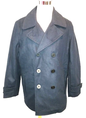 Lands' End Men's Blue Men's Wool Double Peacoat Size L 42-44 New with Tags - Image 1 of 4