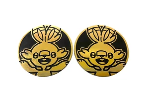 2 Scorbunny Collectible Pokemon TCG Flip Coin Token Jumbo Large Heads & Tails - Picture 1 of 11