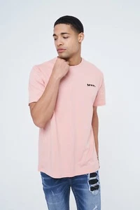 Dnm Lab Beijing Oversized Comfort Cotton T-Shirt - PINK - Picture 1 of 6