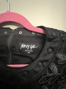 Nasty Girl Black Dress. Cut Out Middle Halloween? Embellished Gothic Dress Club - Picture 1 of 13
