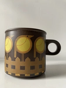Vintage 1977 HORNSEA Lancaster VITRAMIC Yellow Budgie BIRD MUG / CUP - Picture 1 of 16
